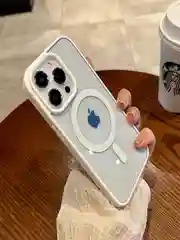 Белый чехол MagSafe для iPhone (Айфон) 11, 12, 13, 14, 15 Pro, Max, прозрачный, разноцветный