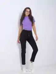 Черный джинсы женские на резинке, высокая посадка, утепленные mom fit