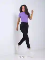 Черный джинсы женские на резинке, высокая посадка, утепленные mom fit