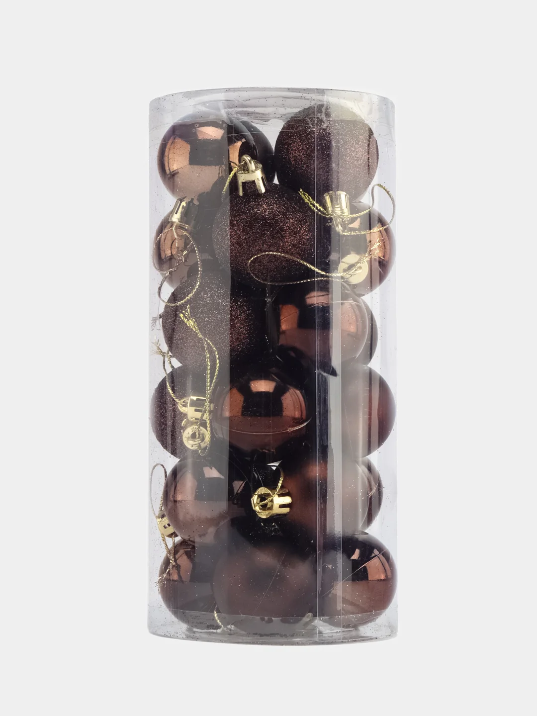 Коричневый елочные игрушки, набор шаров, новогодние украшения 4/6 см, 24 шт
