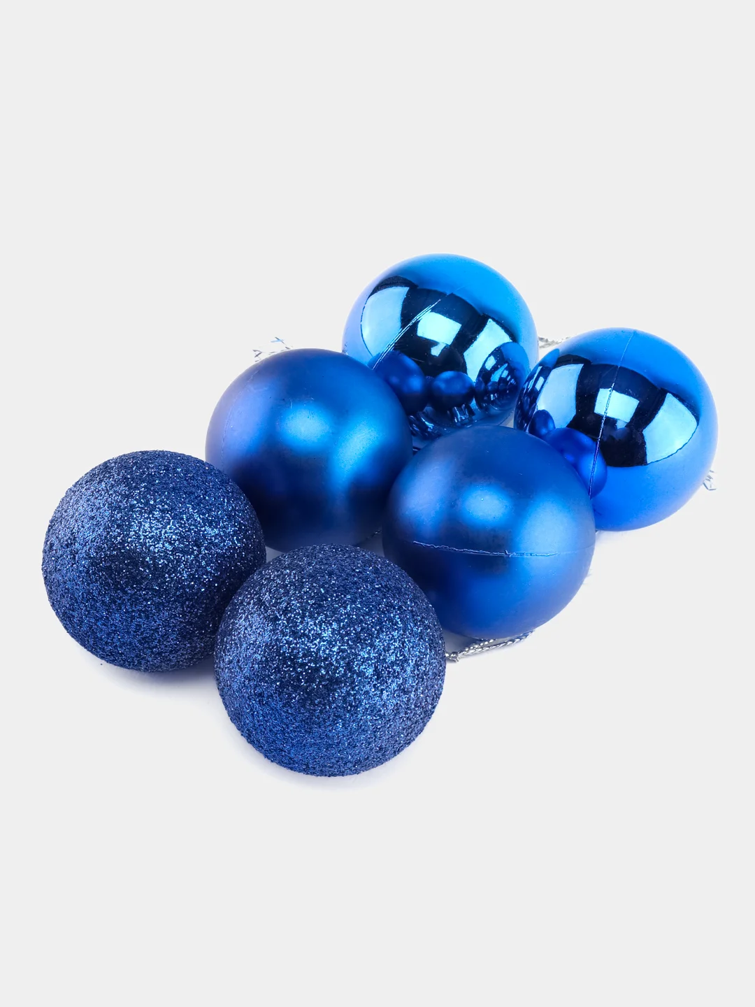 Синий елочные игрушки, набор шаров, новогодние украшения 4/6 см, 24 шт