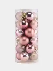Тёмно-розовый елочные игрушки, набор шаров, новогодние украшения 4/6 см, 24 шт