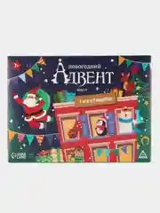 Фиолетовый новогодняя настольная игра "Новый год: адвент-квест", 7 в 1