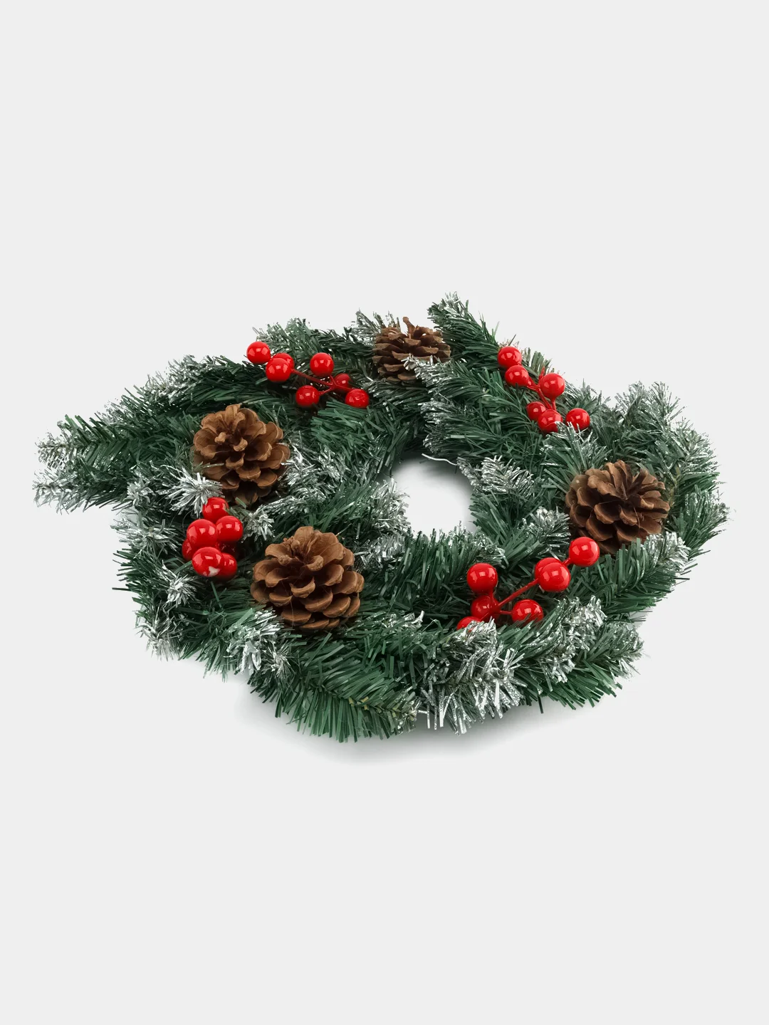 Красный новогодний венок, для украшения дома, 30 см