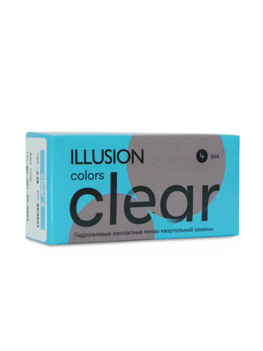 Контактные линзы ILLUSION CLEAR, замена 3 месяца, 4 линзы