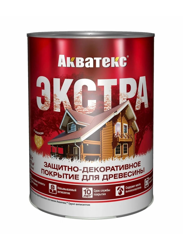 Защитно-декоративное покрытие для дерева Акватекс 2 в 1, полуматовое, 2,7 л, ваниль