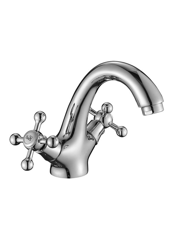 Смеситель для раковины с коротким изливом Decoroom DR54011, двухвентильный, хром