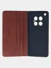Коричневый чехол-книжка для Infinix Zero 40 (5G) из высококачественной искусственной кожи