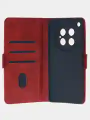 Алый чехол-книжка для Infinix Zero 40 (5G) из высококачественной искусственной кожи