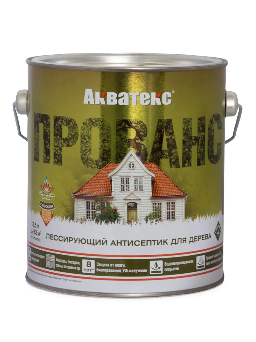 Антисептик для дерева Акватекс Викинг 65094, лессирующий, полуматовый, 9 л, орех
