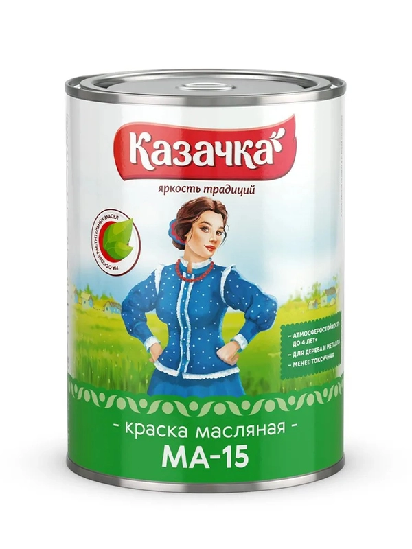 Краска масляная МА-15 Казачка, глянцевая, 0,9 кг, красная