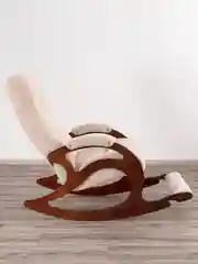 Светло-бежевый кресло качалка взрослое с подножкой Glider, 2 цвета