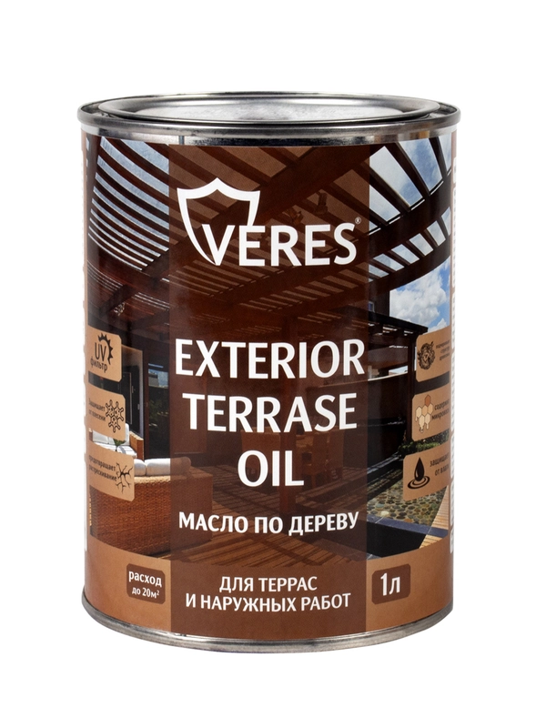 Масло для дерева Veres Exterior Terrase Oil, 1 л, бесцветное