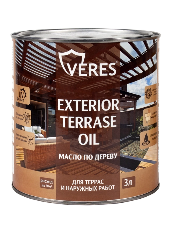 Масло для дерева Veres Exterior Terrase Oil, 3 л, сосна