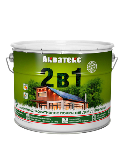 Защитно-декоративное покрытие для дерева Акватекс 2 в 1, полуматовое, 0,8 л, рябина
