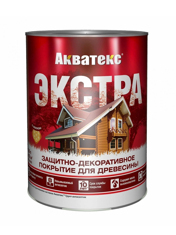 Защитно-декоративное покрытие для дерева Акватекс 2 в 1, полуматовое, 2,7 л, палисандр
