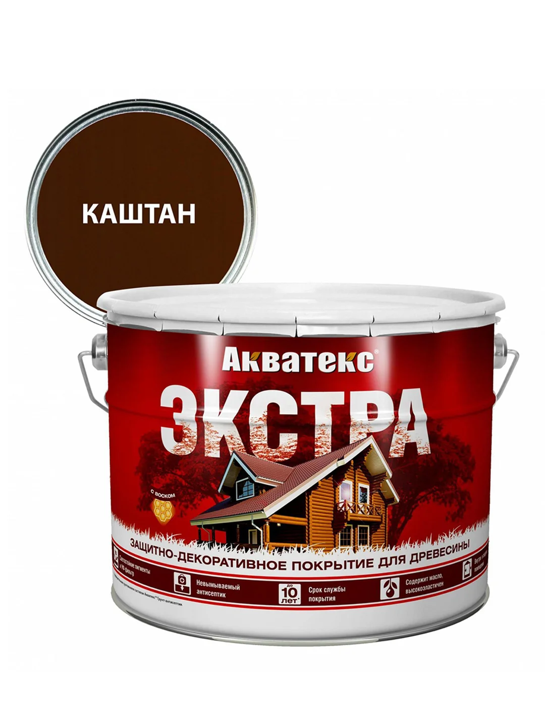 Защитно-декоративное покрытие для дерева Акватекс Экстра, полуглянцевое, 0,8 л, ваниль