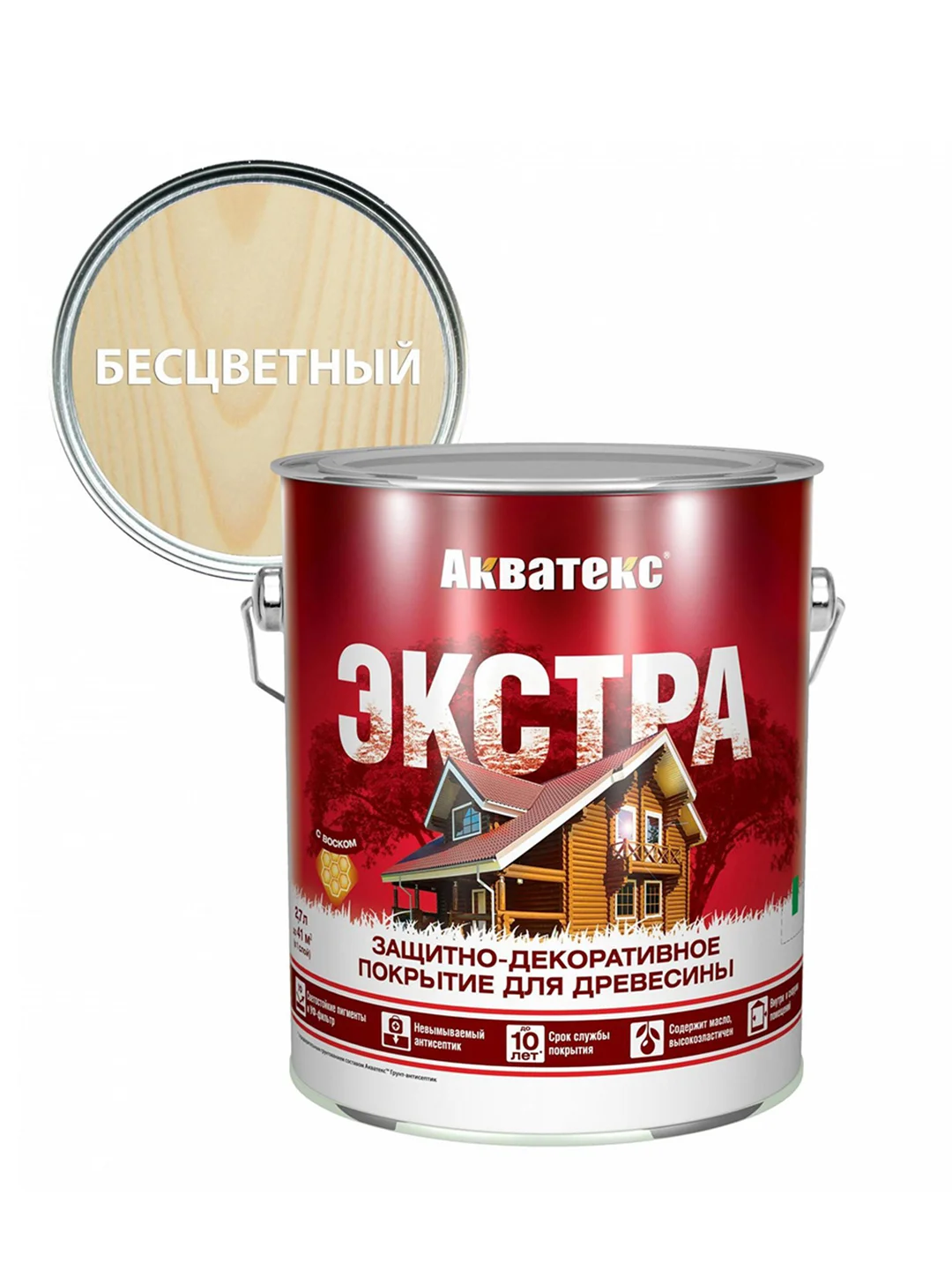 Защитно-декоративное покрытие для дерева Акватекс 2 в 1, полуматовое, 20 л, палисандр