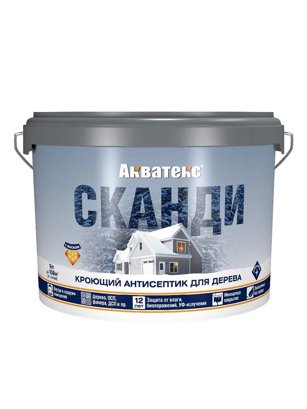 Антисептик для дерева Акватекс Прованс, лессирующий, полуматовый, 2,5 л, тик