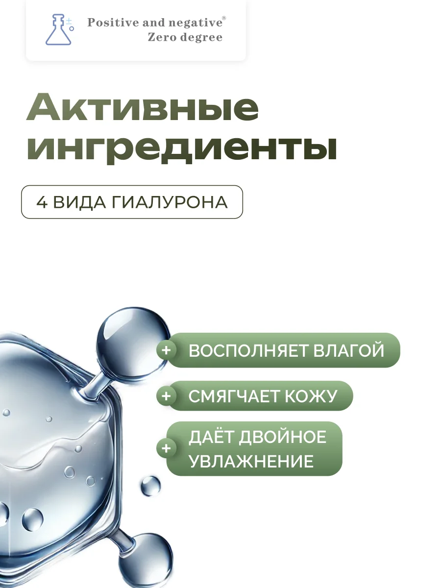 Эссенция-лосьон для лица с пептидами голубой меди Positive and negative Zero degree