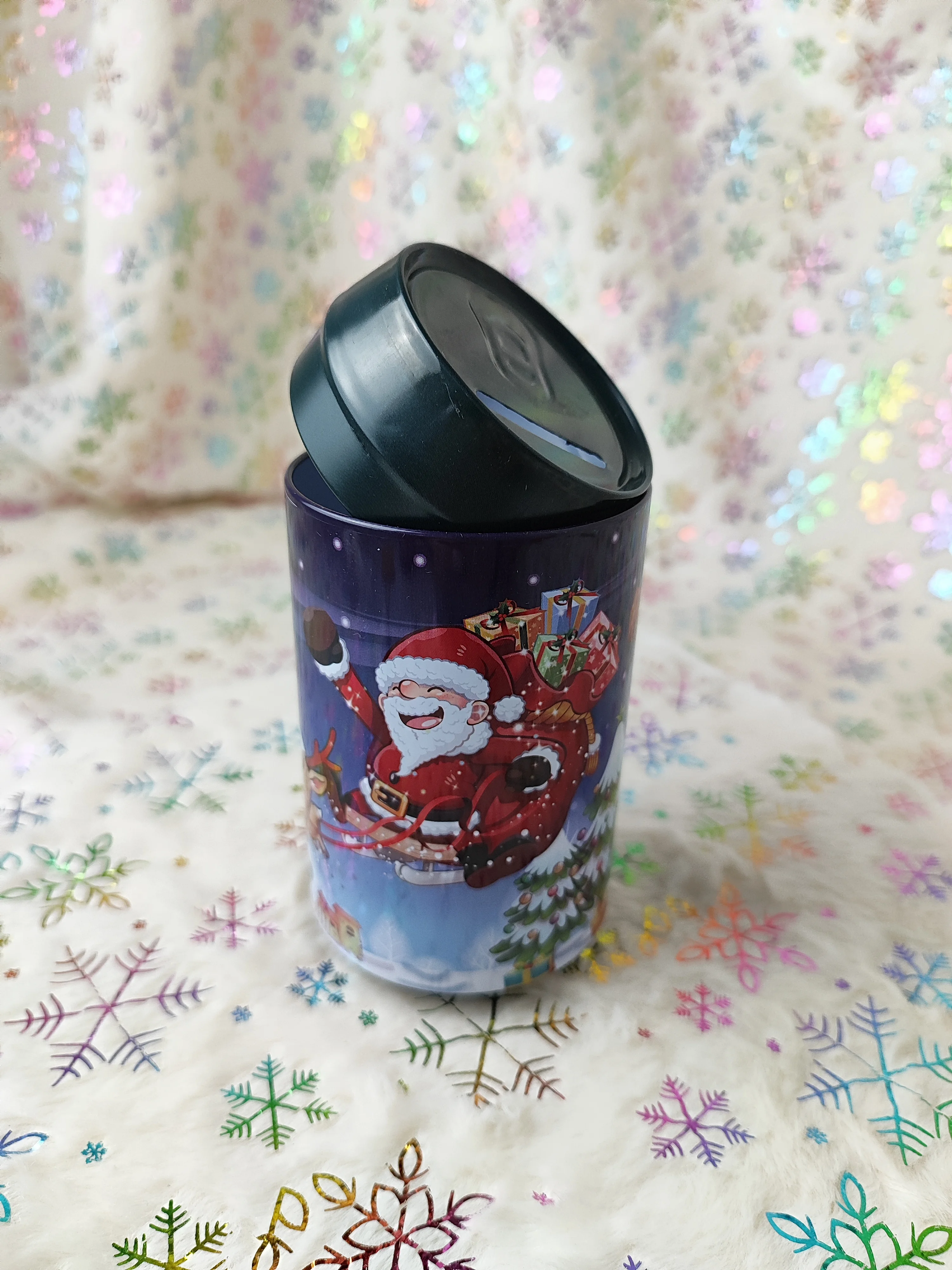 Синий жестяная банка-копилка для подарков MERRY CHRISTMAS