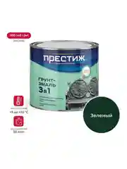 Грунт-эмаль по ржавчине Престиж 3 в 1, полуглянцевая, 1,9 кг, зеленая