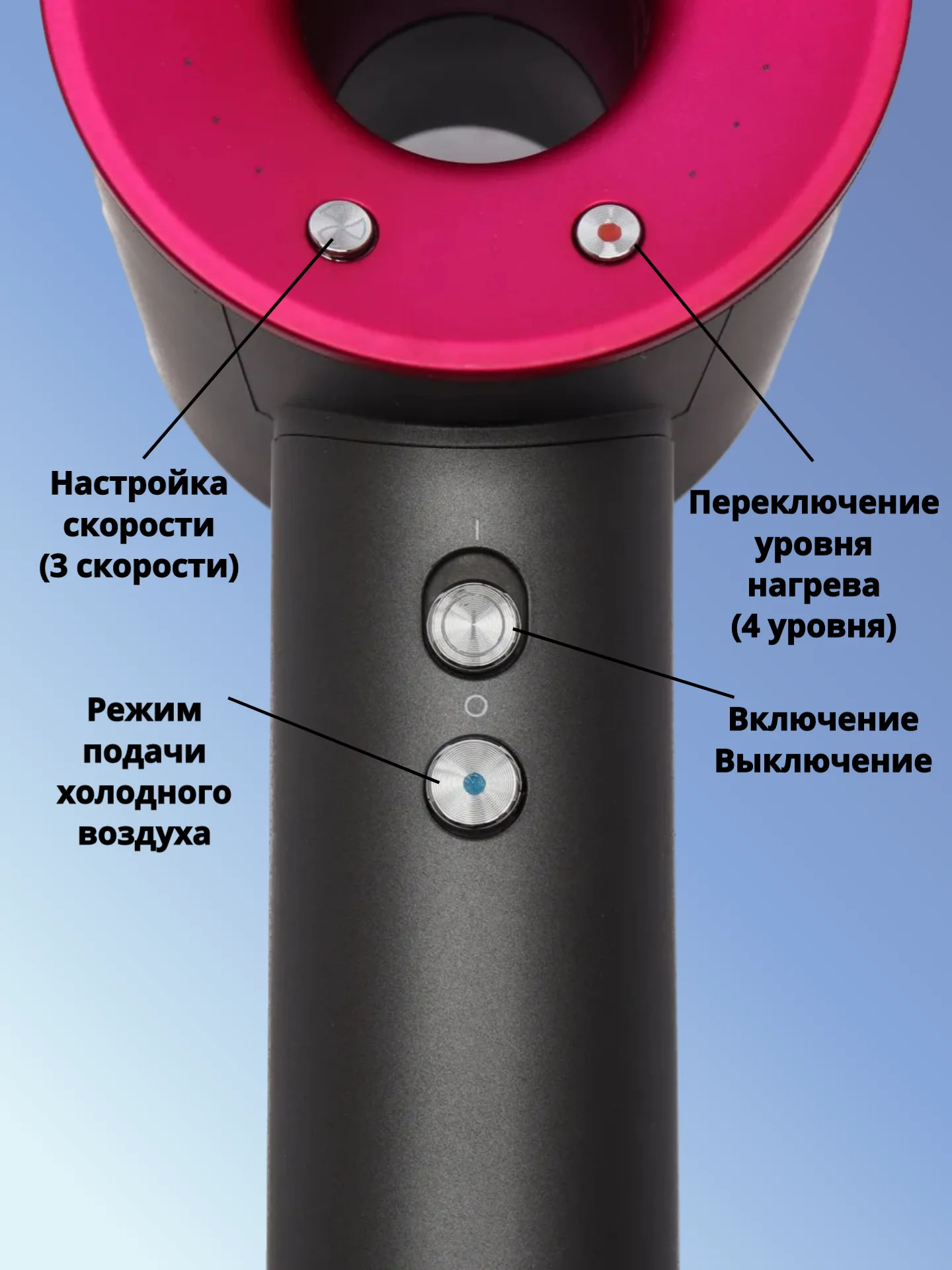 Фен для волос, Supersonic HD08 Малайзия, фуксия