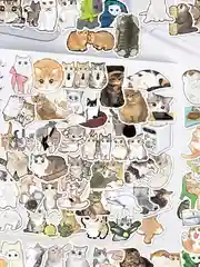 Лесной зеленый наклейки-стикеры "Котики и лапки котят". Стикерпак с милыми котами для девочек, мемы, таро