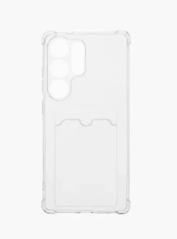 Чехол для Samsung Galaxy S25 Ultra ( Галакси С25 Ультра), с карманом для карт, прозрачный