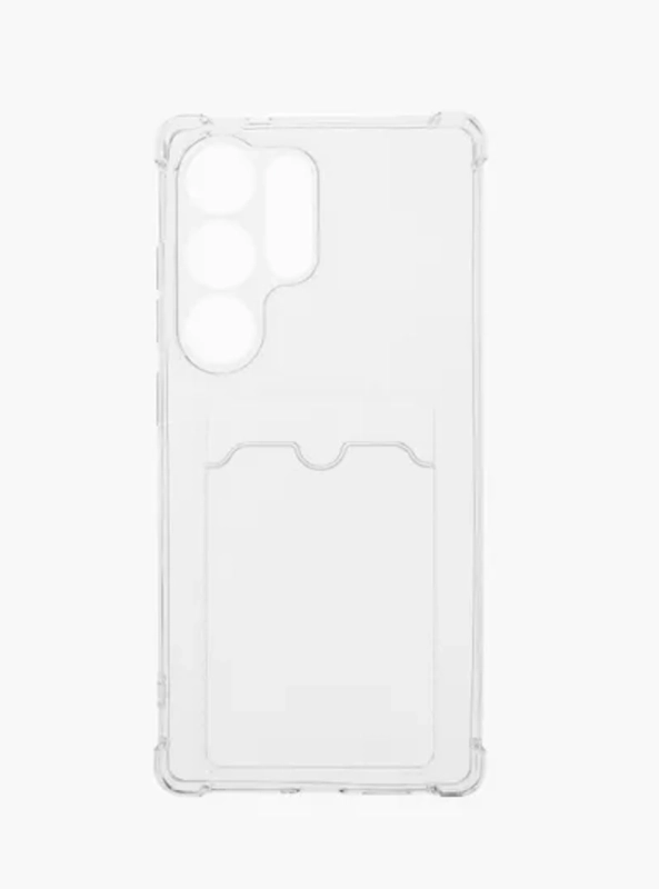 Чехол для Samsung Galaxy S25 Ultra ( Галакси С25 Ультра), с карманом для карт, прозрачный