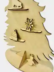 Елка деревянная с полочками и игрушками. Новогодний подарок. Елка для декора 30 см