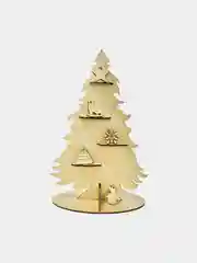 Елка деревянная с полочками и игрушками. Новогодний подарок. Елка для декора 30 см
