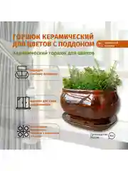Коричневый горшок с подставкой Tango