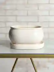 Белый горшок с подставкой Tango
