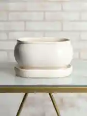 Белый горшок с подставкой Tango