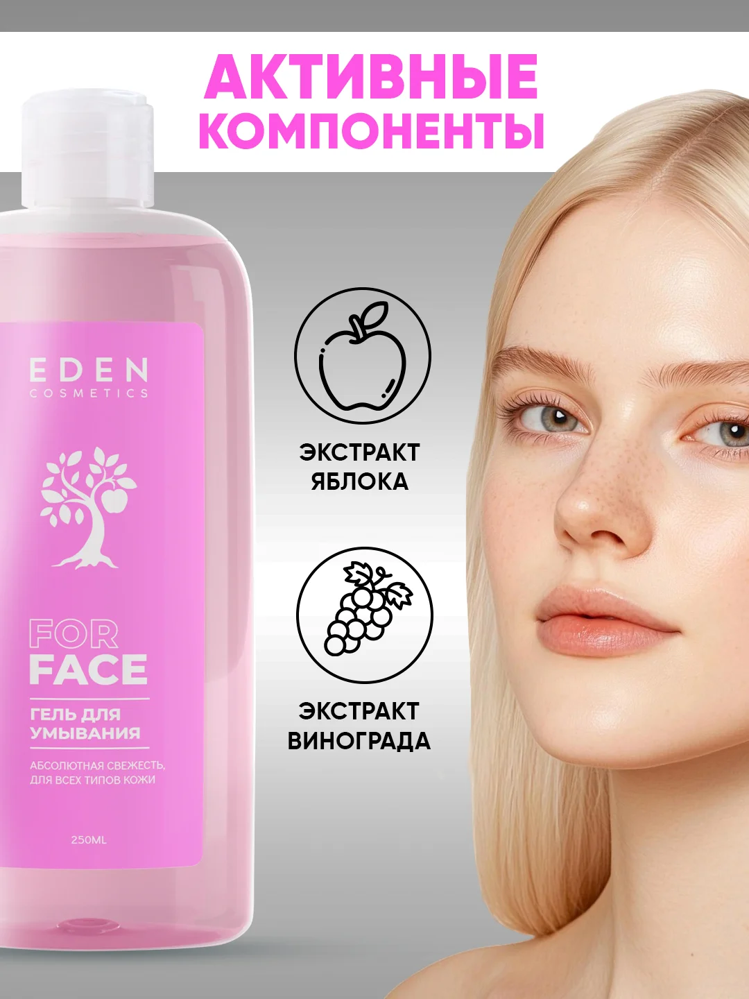 Гель для умывания Eden "Абсолютная свежесть", для всех типов кожи, увлажняющий, 250 мл