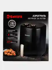 Черный аэрогриль электрический 4л, таймер, Sakura SA-7677GR
