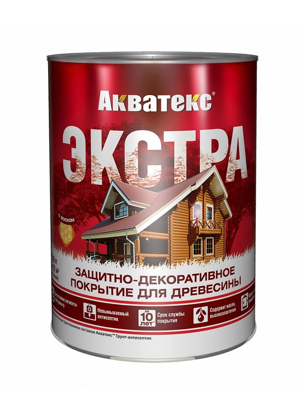 Защитно-декоративное покрытие для дерева Акватекс 2 в 1, полуматовое, 2,7 л, груша