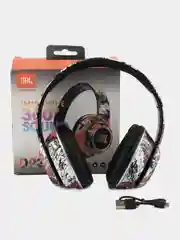 Красный наушники JBL D92 беспроводные (Bluetooth 5.0) RGB подсветка для детей и подростков, яркие