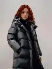 Черный куртка женская, мужская, зимняя, пуховик, удлиненный