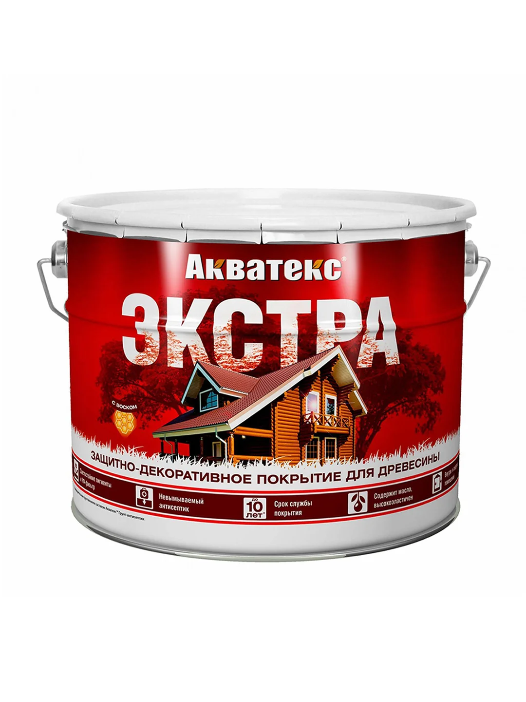 Защитно-декоративное покрытие для дерева Акватекс Экстра, полуглянцевое, 0,8 л, калужница