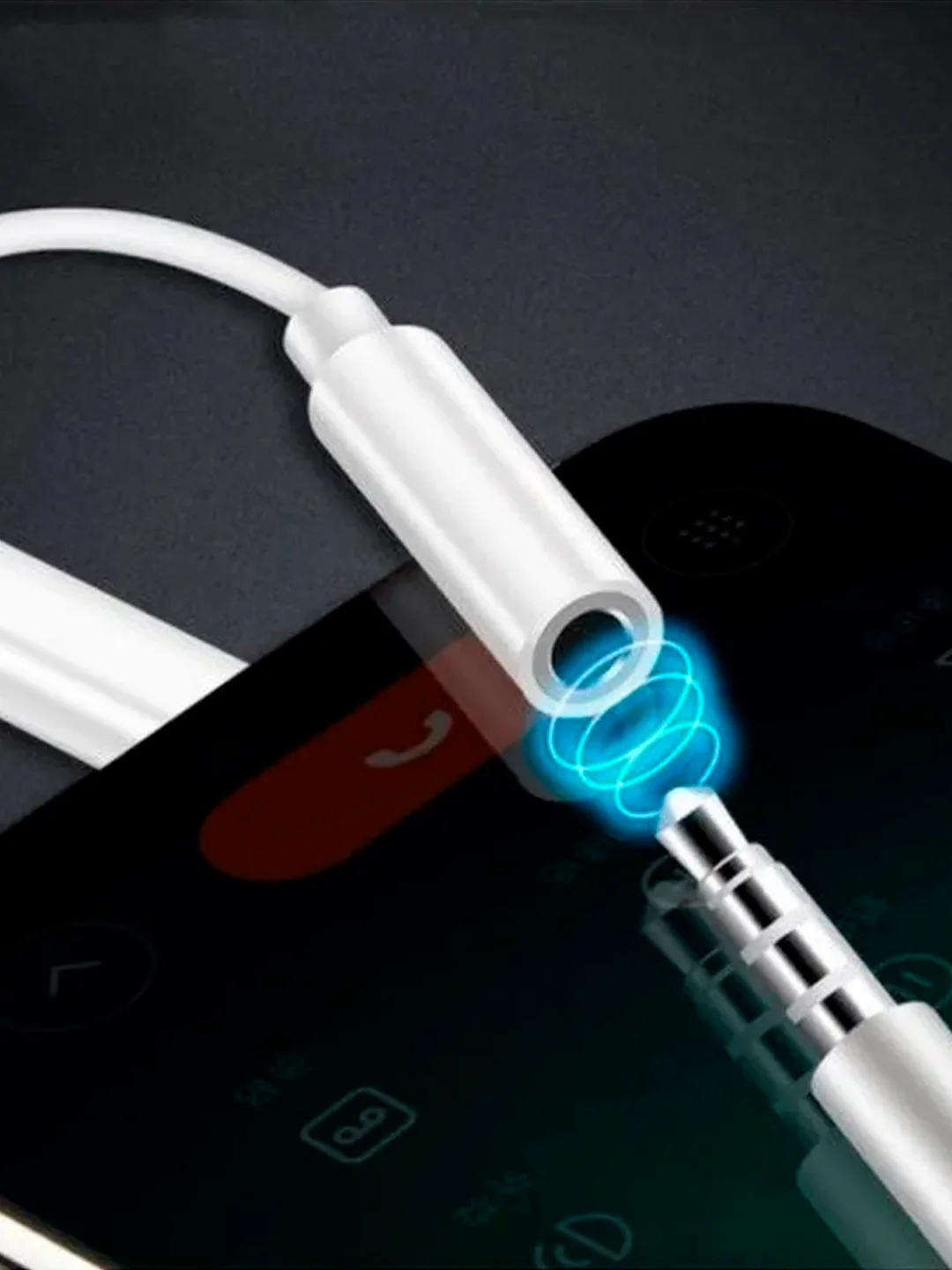 Белый переходник iPhone на 3.5 mini jack