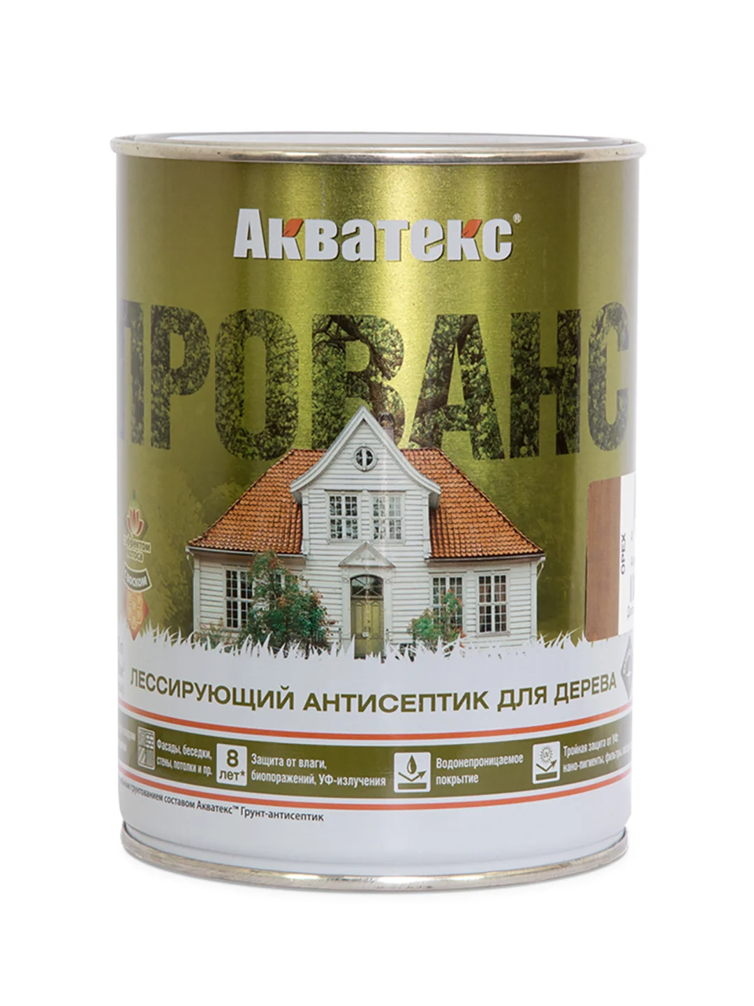 Антисептик для дерева Акватекс Викинг 65086, лессирующий, полуматовый, 2,5 л, орех