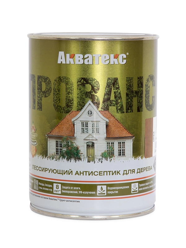 Антисептик для дерева Акватекс Викинг 65086, лессирующий, полуматовый, 2,5 л, орех