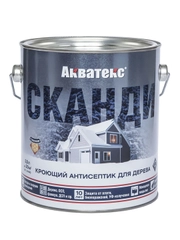 Антисептик для дерева Акватекс Сканди 65102, кроющий, полуматовый, 0,75 л, карамель