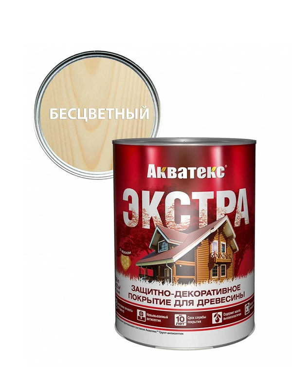 Защитно-декоративное покрытие для дерева Акватекс 2 в 1, полуматовое, 2,7 л, венге