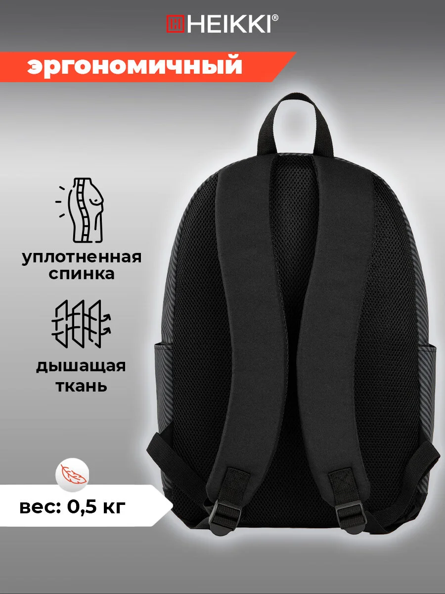 Рюкзак Heikki Energetic Recycle, женский, мужской, подростку, школьный, городской