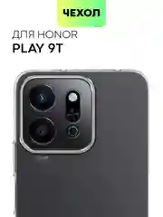 Прозрачный чехол для Honor Play 9T силиконовый BROSCORP матовый/ прозрачный тонкий с защитой камер