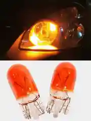 Лампа W5W WY5W T10 галогеновая оранжевая для поворотников габариты огни W2.1x9.5d
