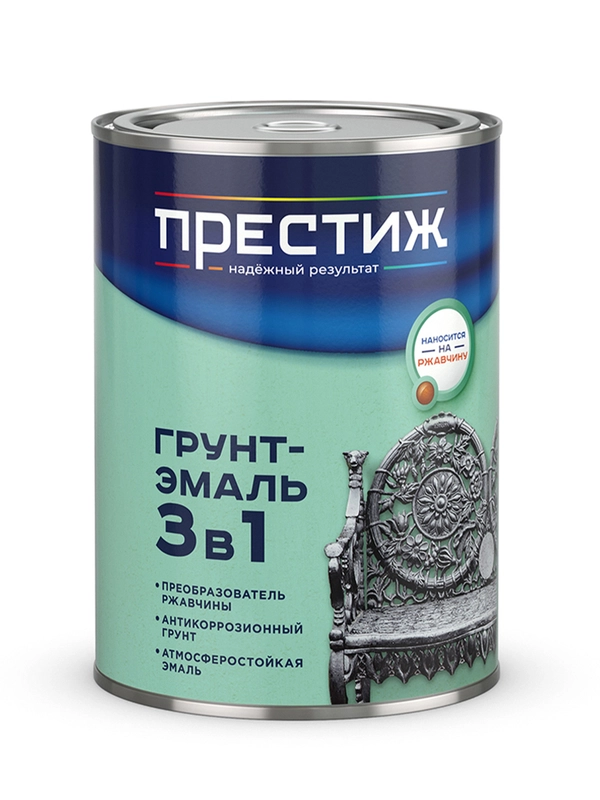 Грунт ГФ-021 антикоррозионный по металлу Престиж, матовый, 0,9 кг, серый